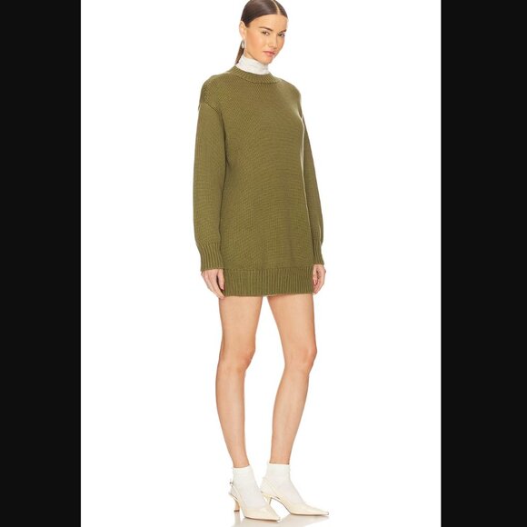Manal Sweater Dress L'Academie via Revolve in Army Green - Picture 2 of 4